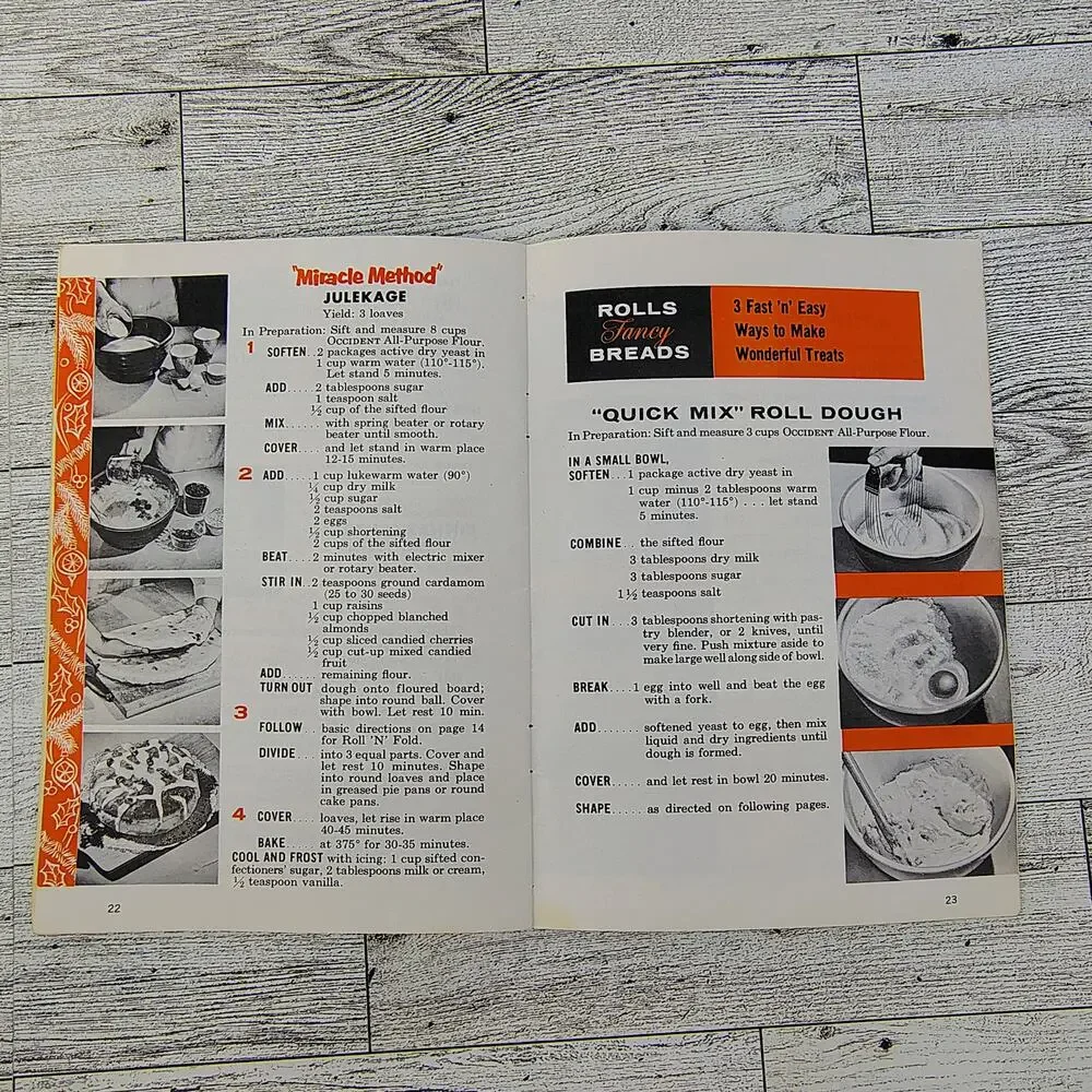 Occident King Midas Photo-Method Recipes Bread Rolls Fancy Bread Cookbook Booklt